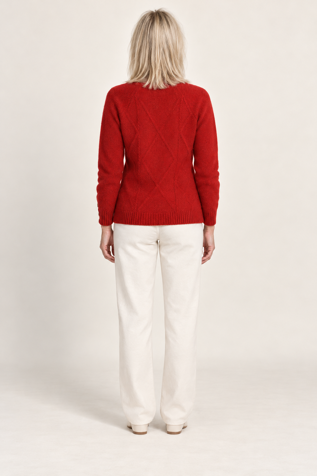 Solveig | Wool Knit V-Neck Button Cardigan