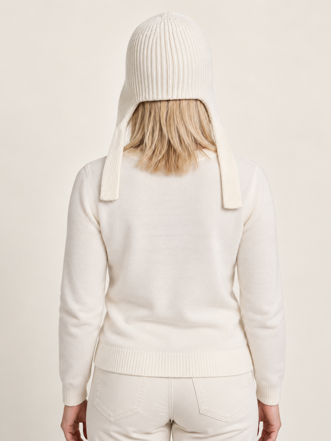 Ariadne | Ribbed Knit Tie-Up Earflap Hat