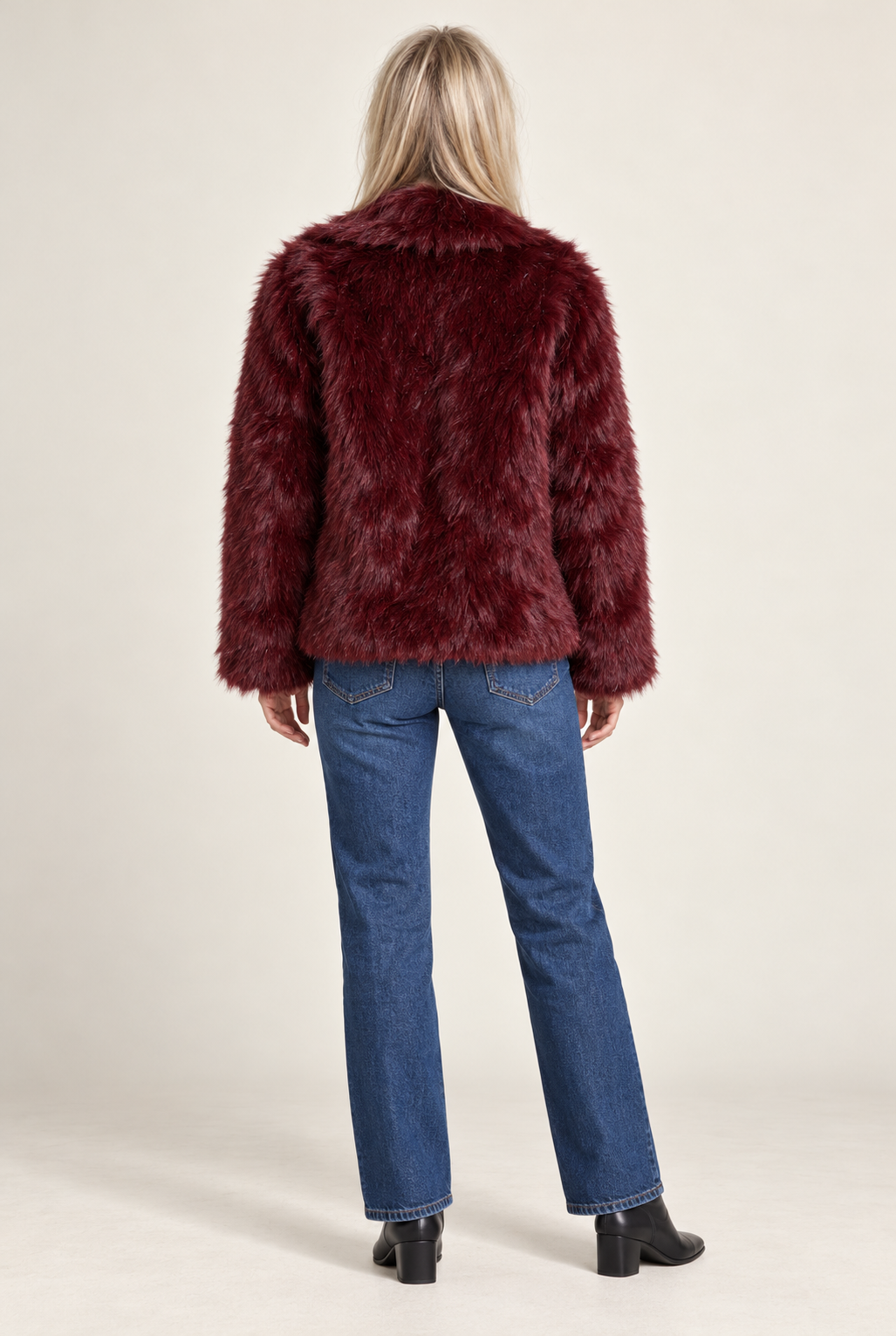 Fernanda | Oversized Wide-Lapel Faux Fur Hip-Length Jacket