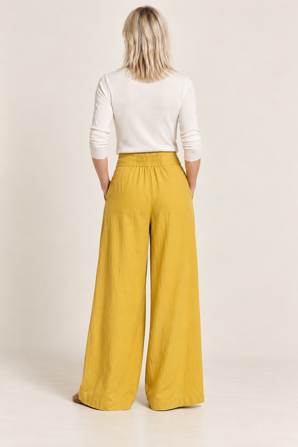 Ronja | Pleated Elastic-Back Wide-Leg Palazzo Pants