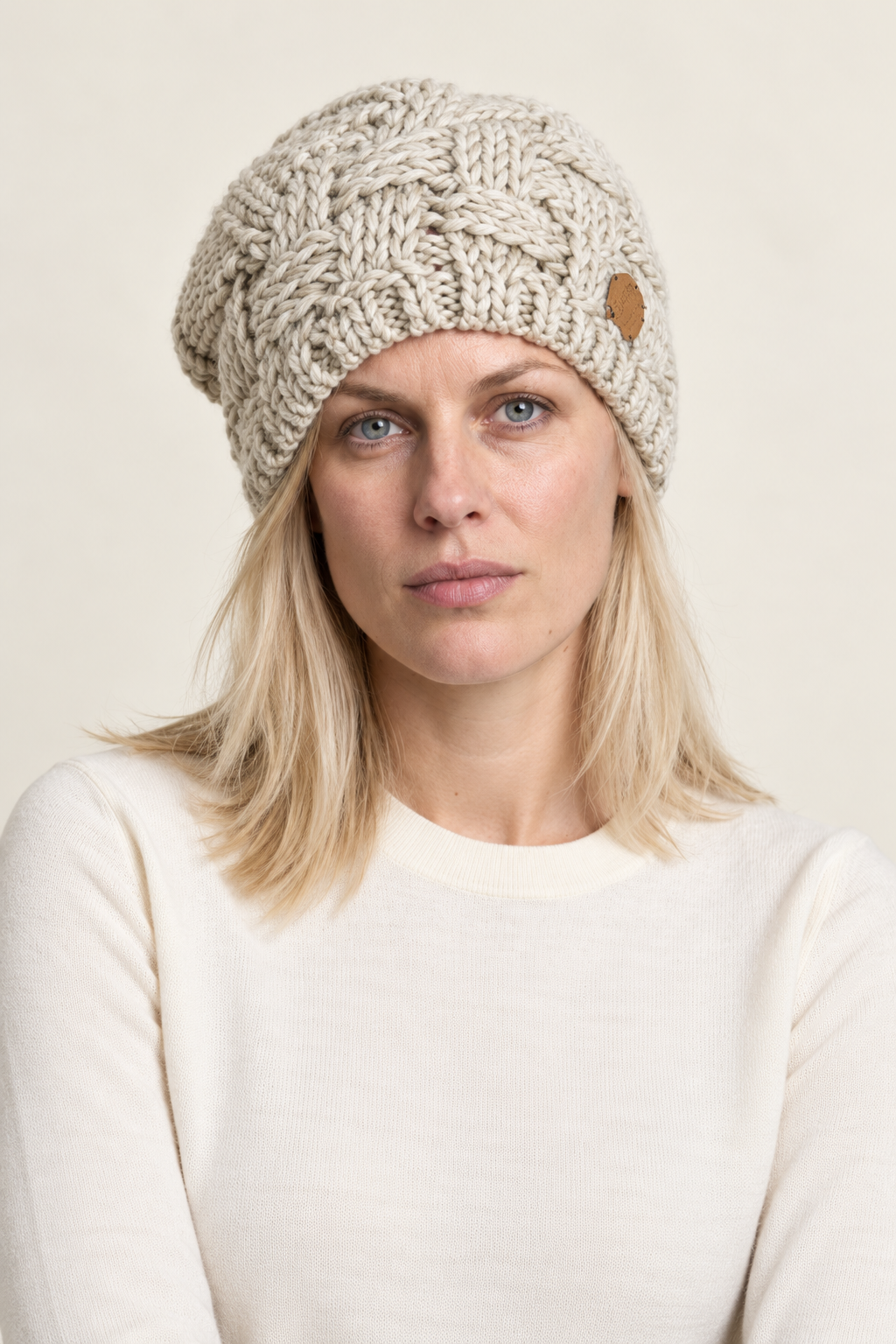 Antonella | Chunky Woven Cable-Knit Beanie