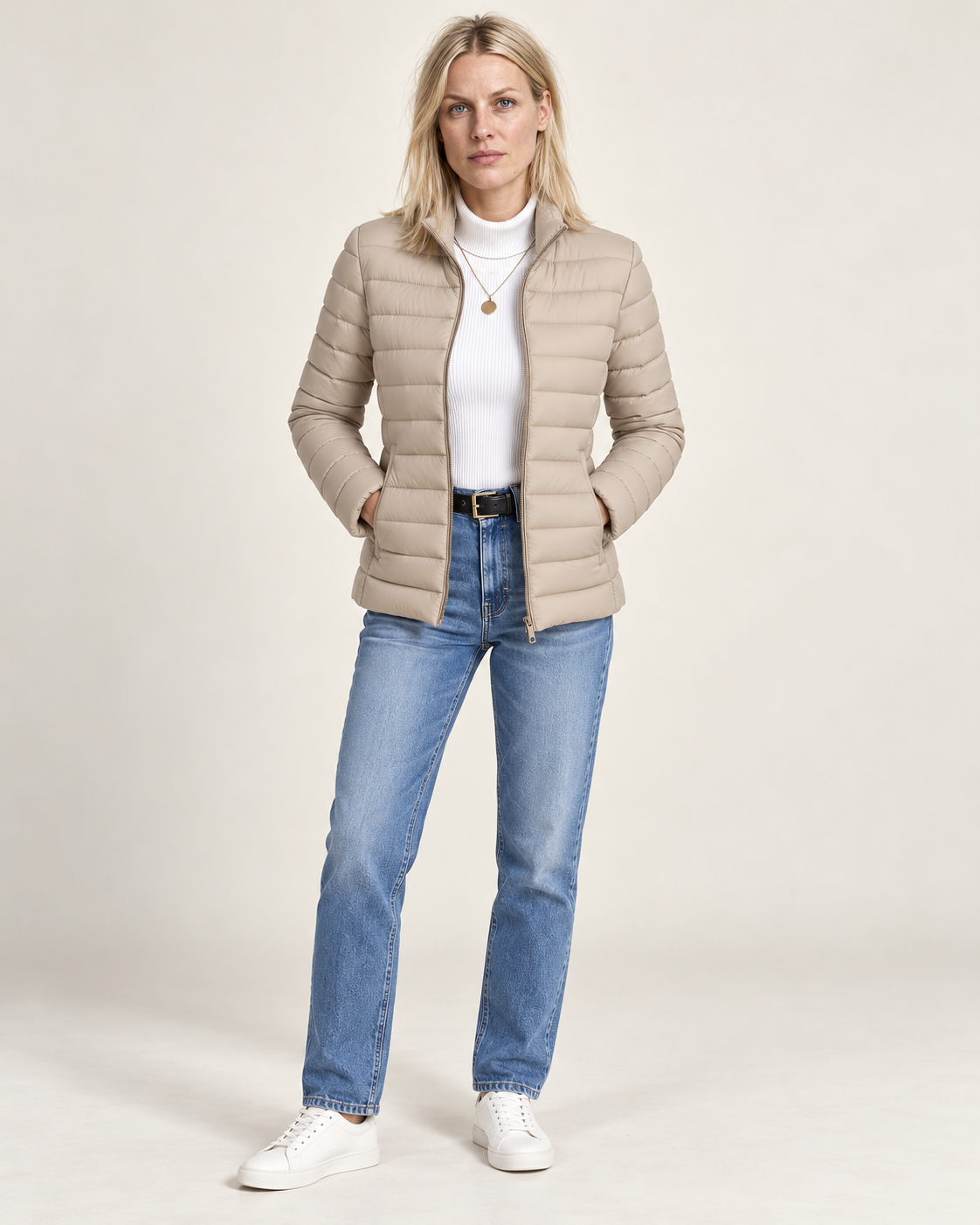 Kirsi | Stand-Collar Channel-Quilted Zip-Up Puffer Jacket
