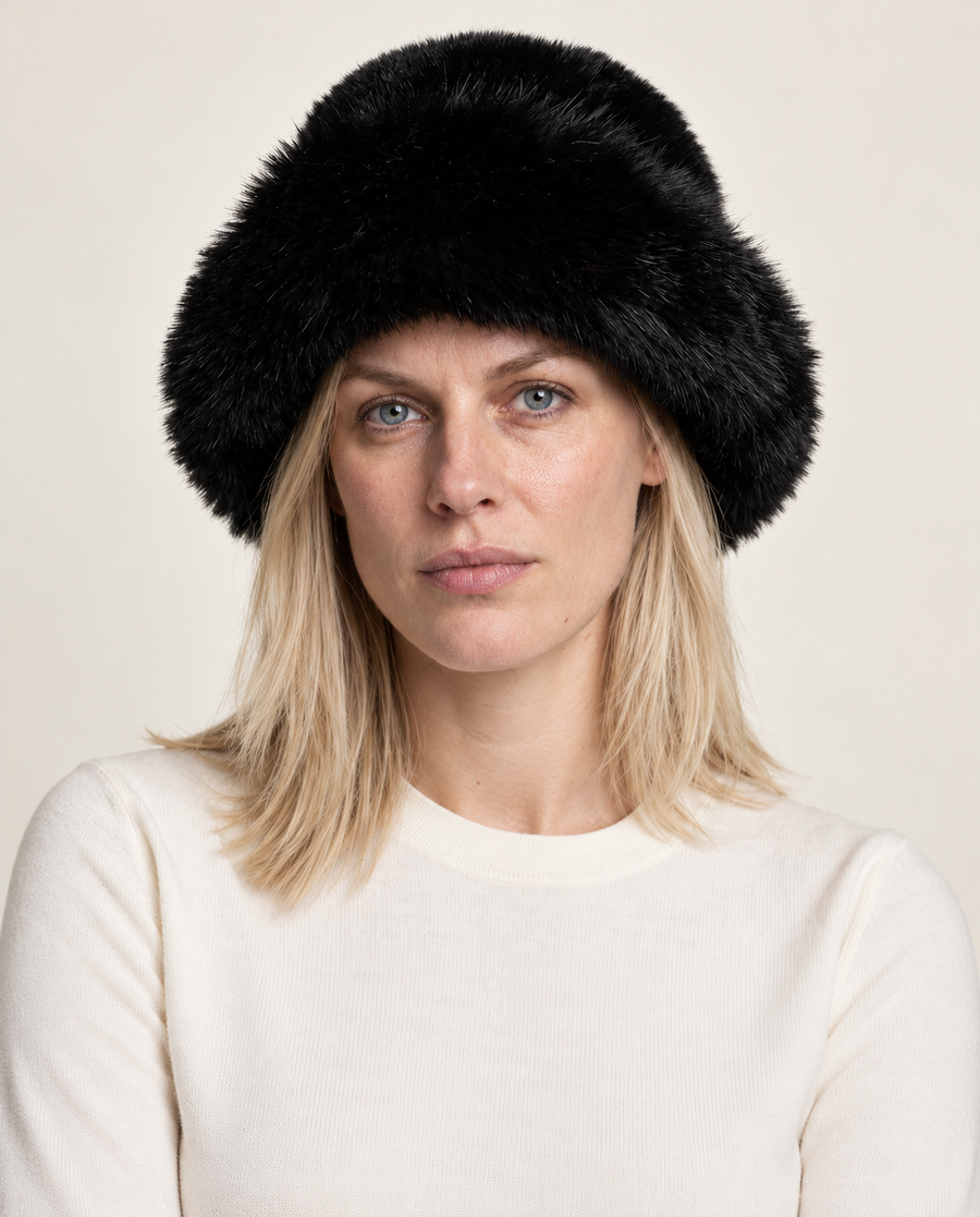 Anja | Deep-Crown Plush Faux Fur Hat