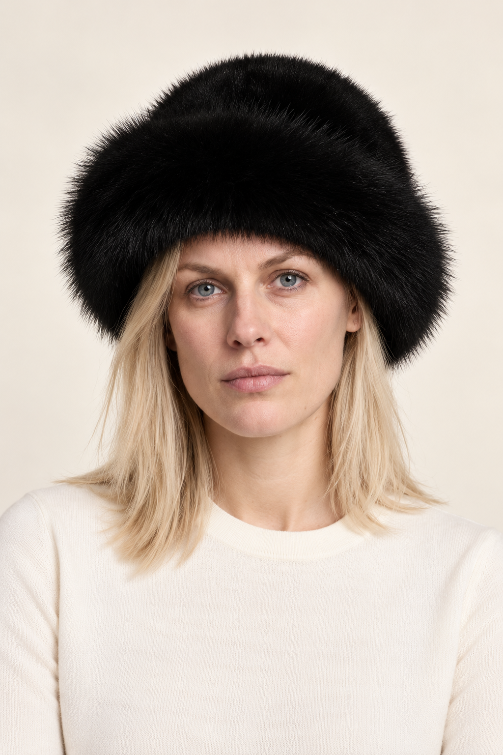 Almira | Plush Faux Fur Rolled-Brim Hat