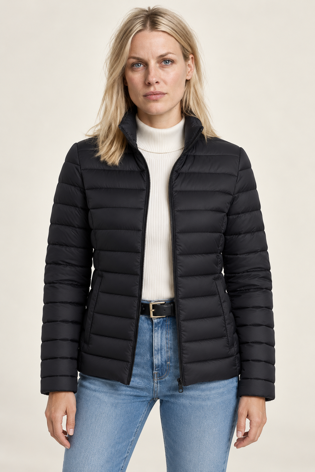 Kirsi | Stand-Collar Channel-Quilted Zip-Up Puffer Jacket