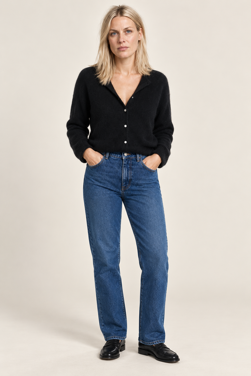 Ilse | Brushed V-Neck Button Cardigan