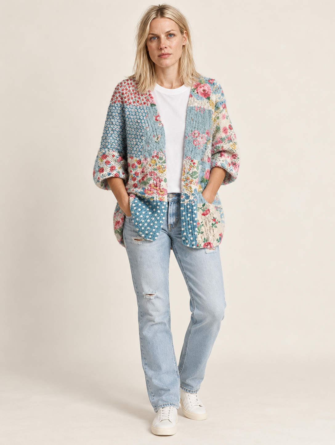 Gwendolen | Floral Patchwork Boho Cardigan