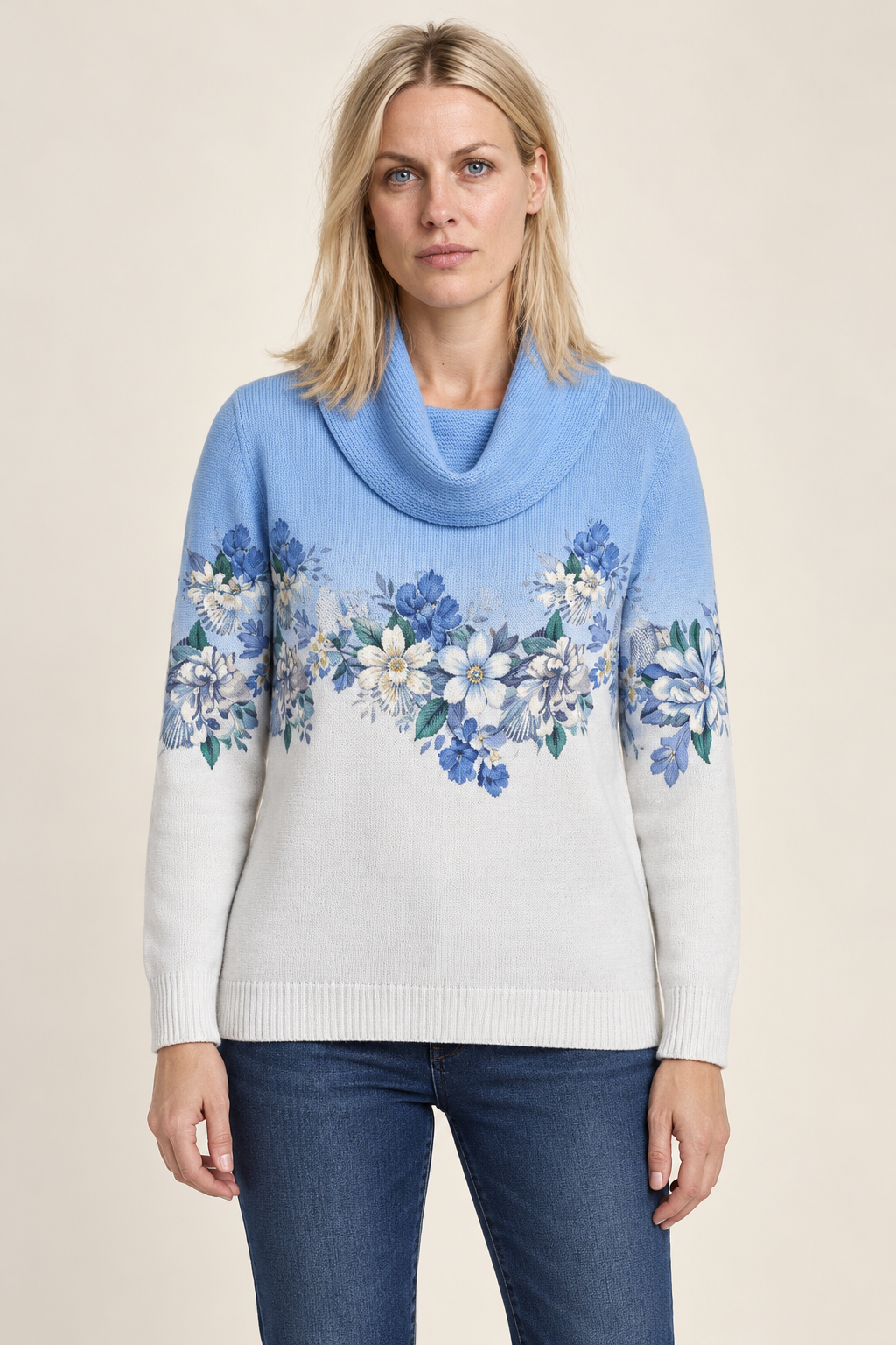 Sabina | Floral Cowl Neck Jumper