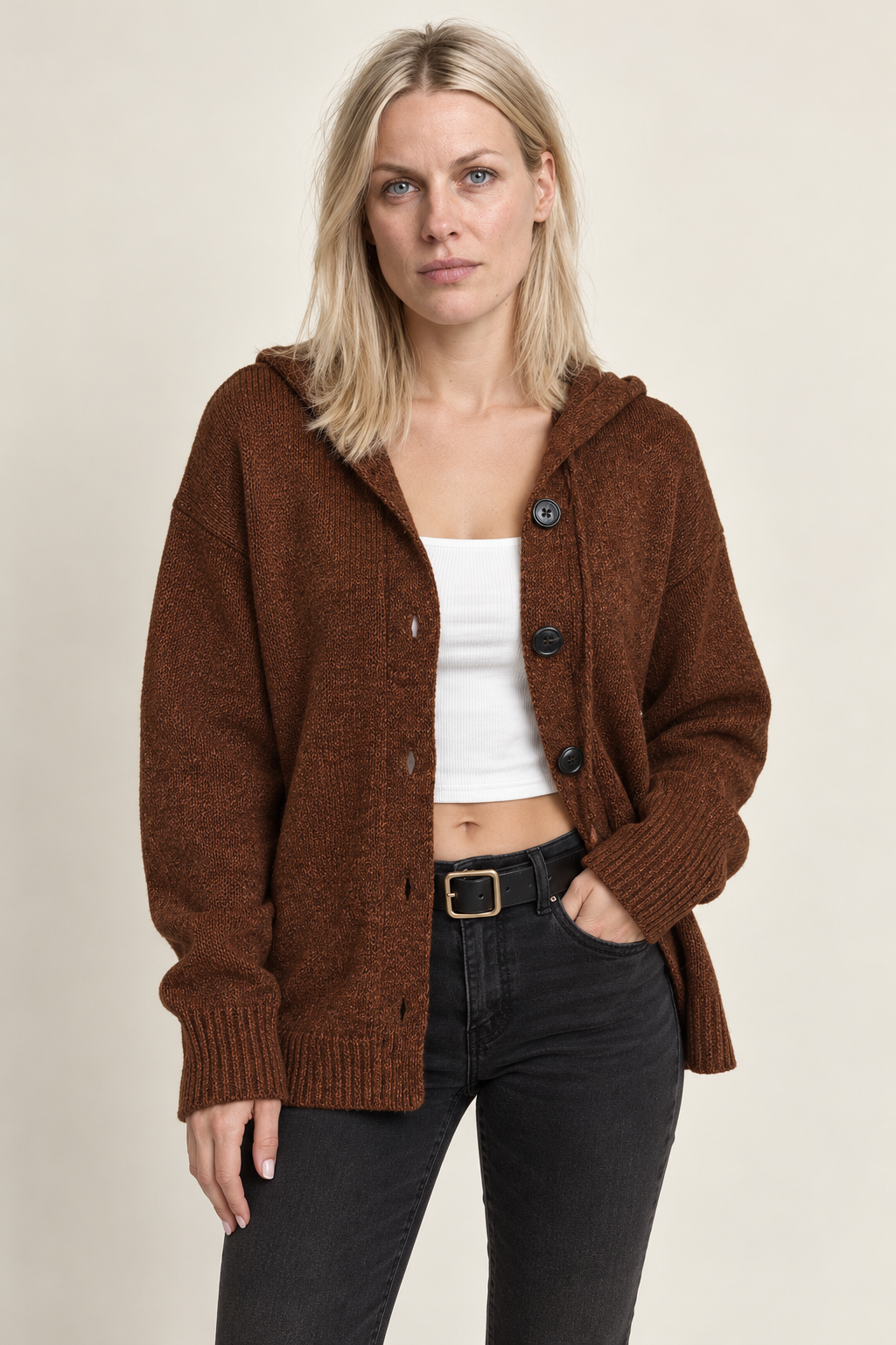 Hyacinth | Hooded Button-Down Cardigan