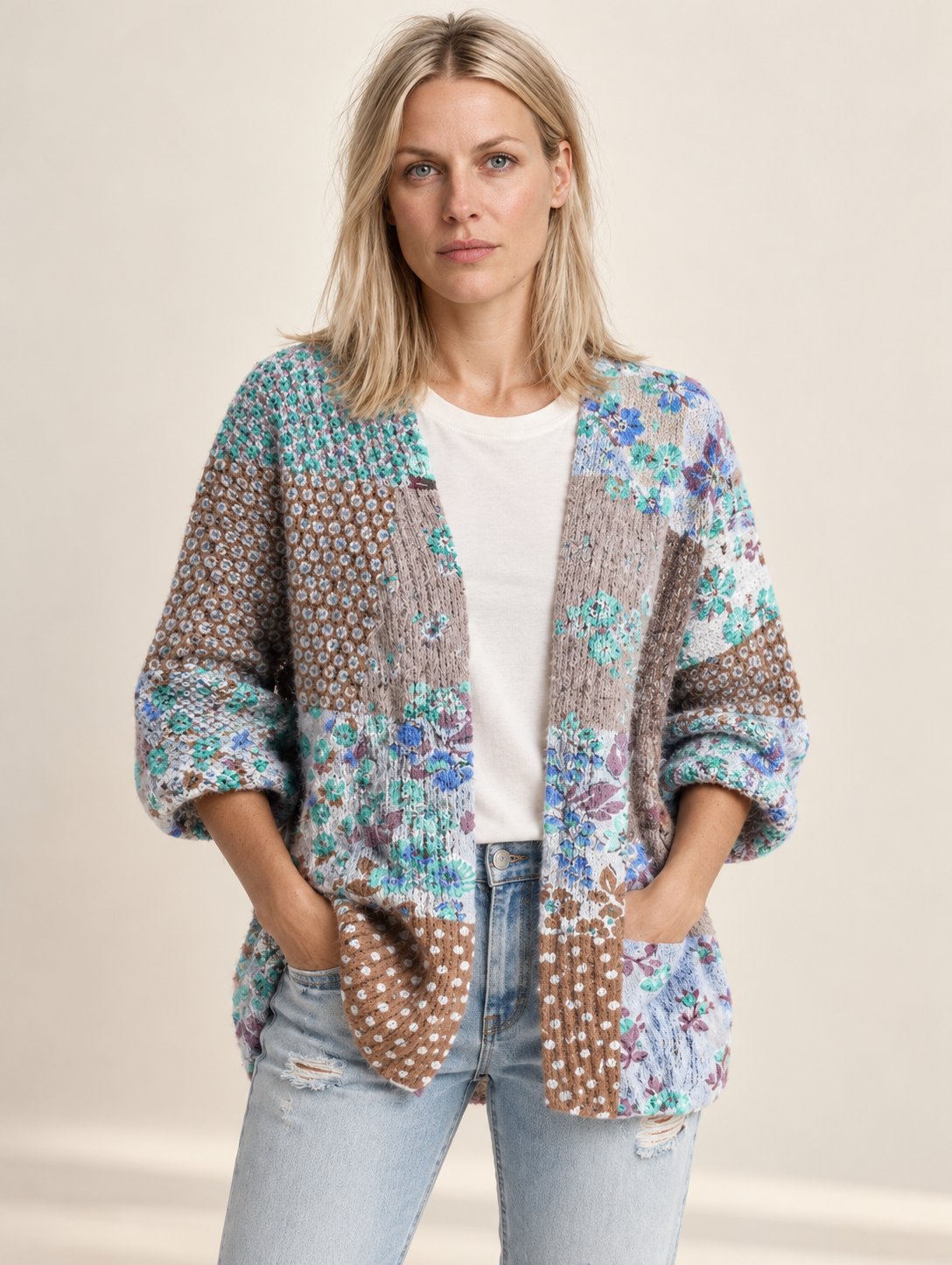 Gwendolen | Floral Patchwork Boho Cardigan