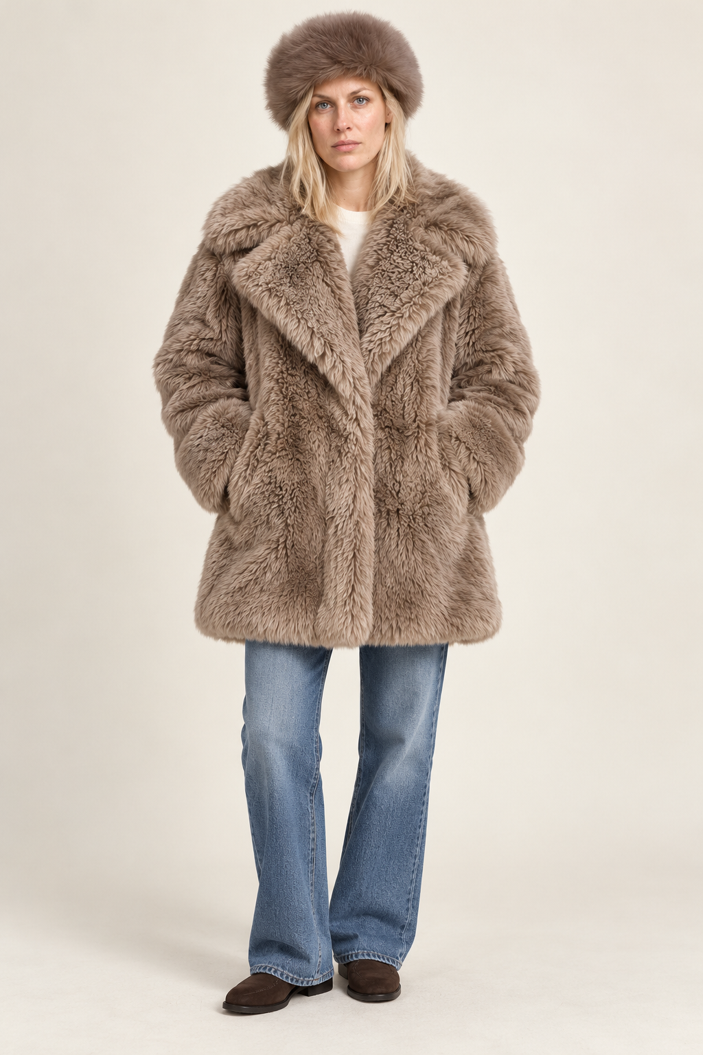 Arja | Long-Pile Rolled-Brim Faux Fur Hat