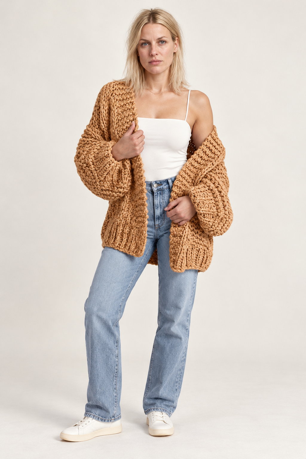 Yvanderliah | Chunky Open-Front Cardigan