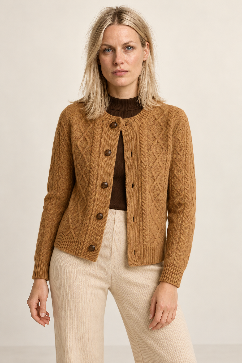Letitia | Cable-Knit Button Cardigan