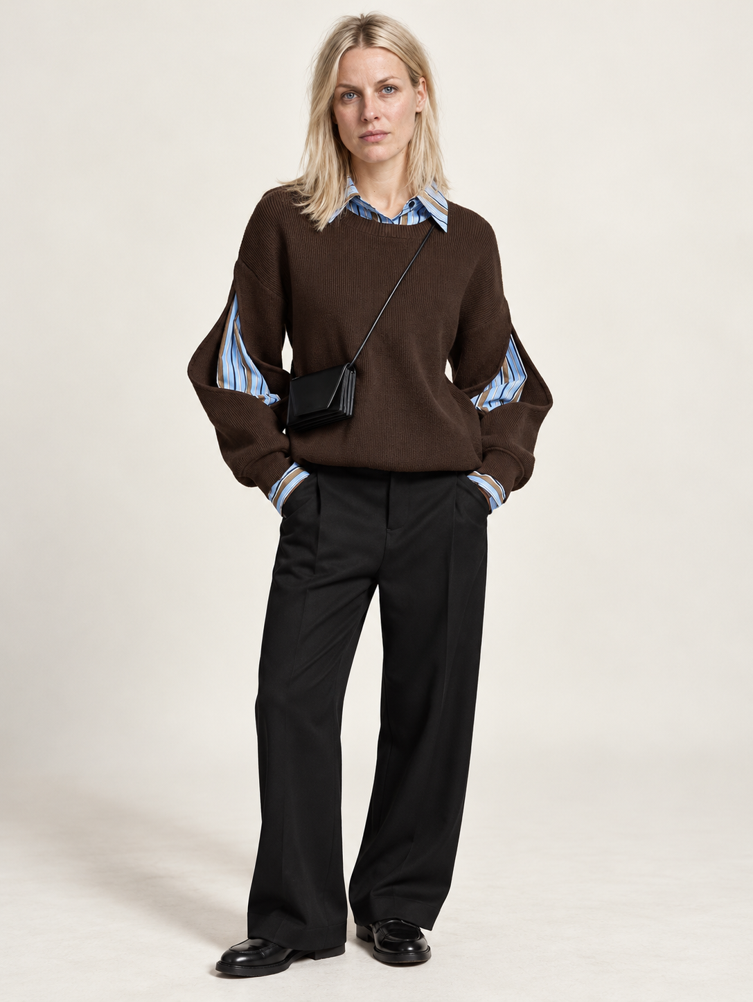 Zora | Layered Shirt Crew Neck Jumper