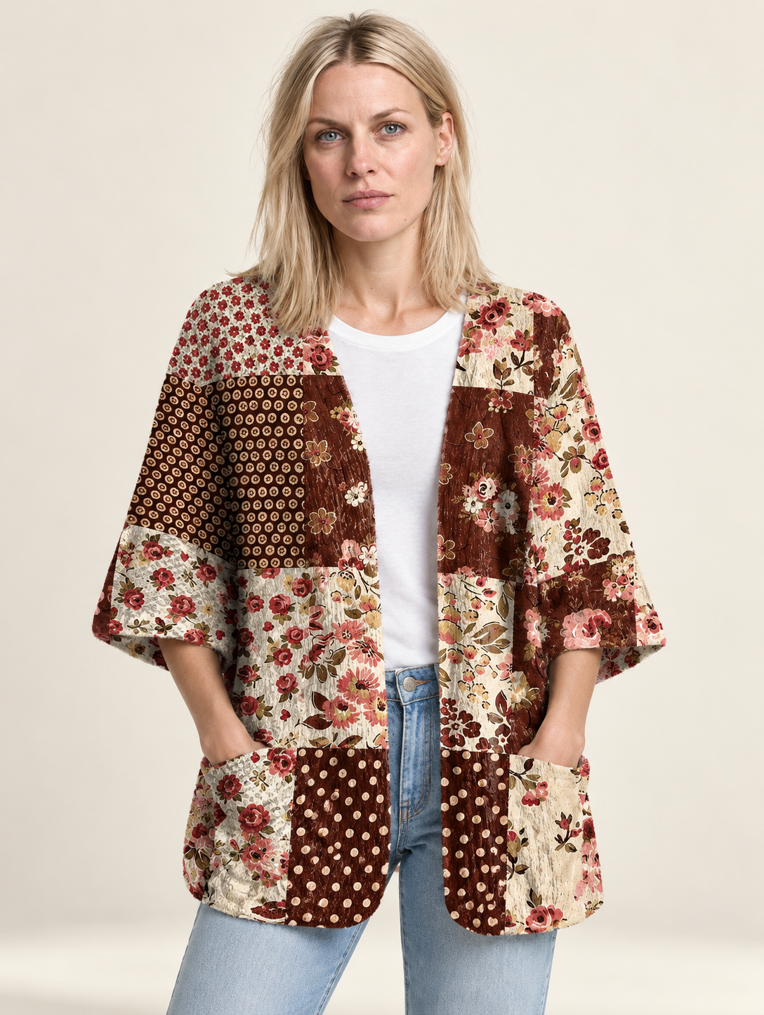 Gwendolen | Floral Patchwork Boho Cardigan