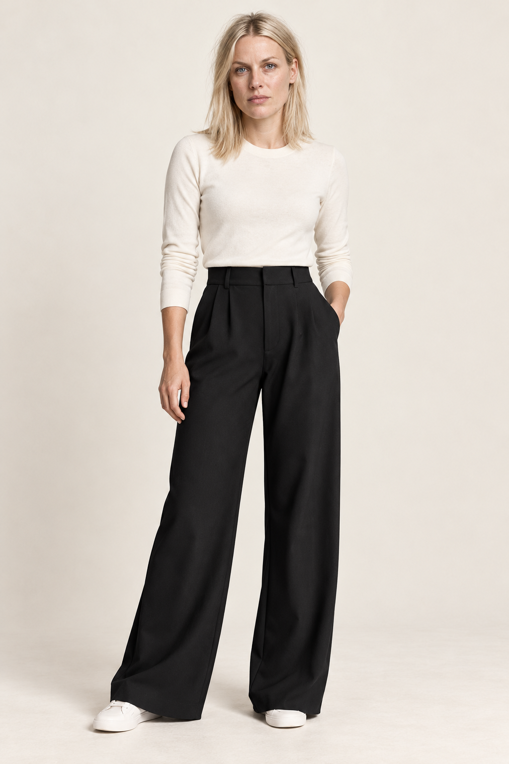 Pernilla | High-Waisted Pleated Wide-Leg Trousers