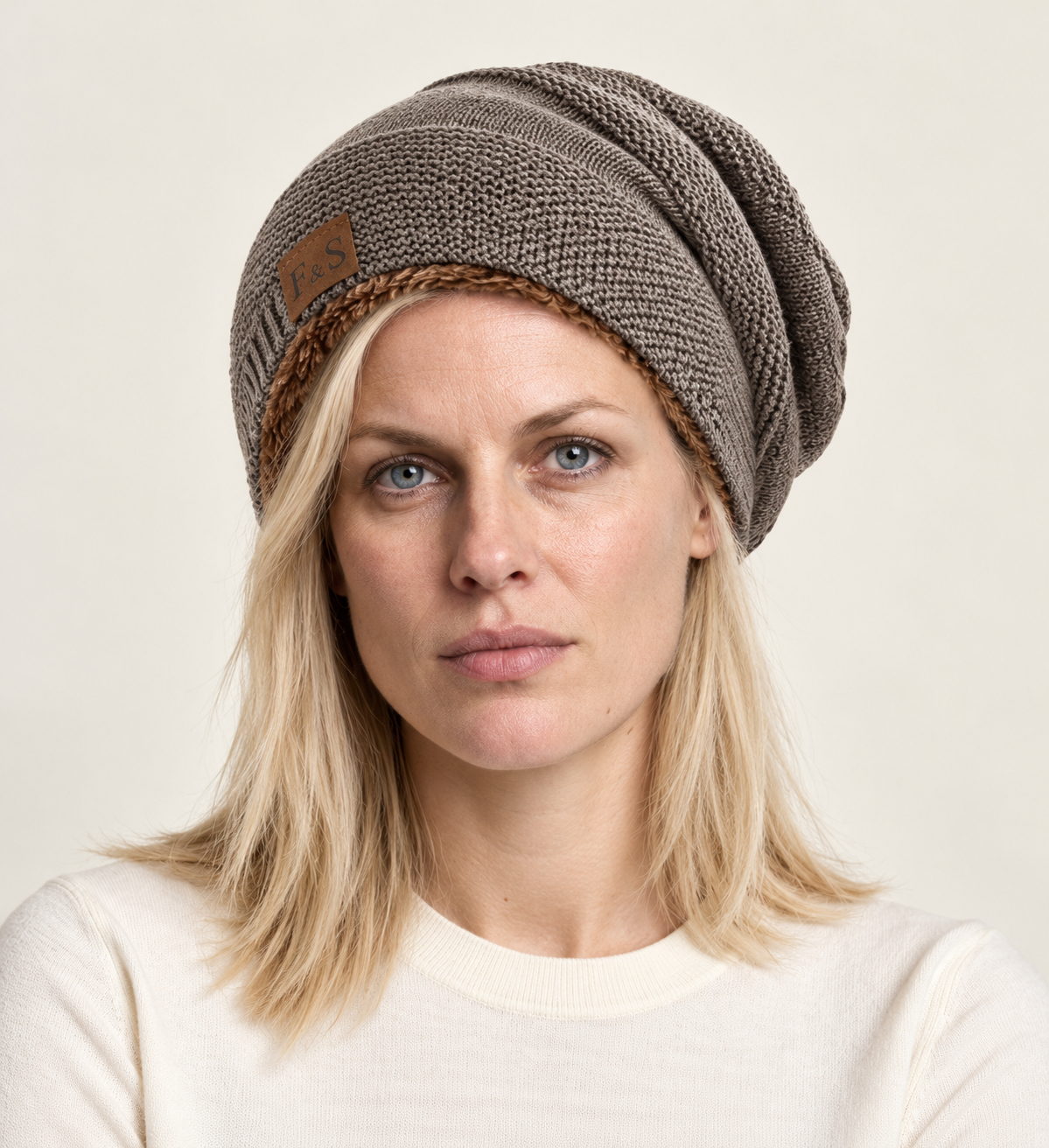 Anthea | Fleece-Lined Slouchy Knit Beanie
