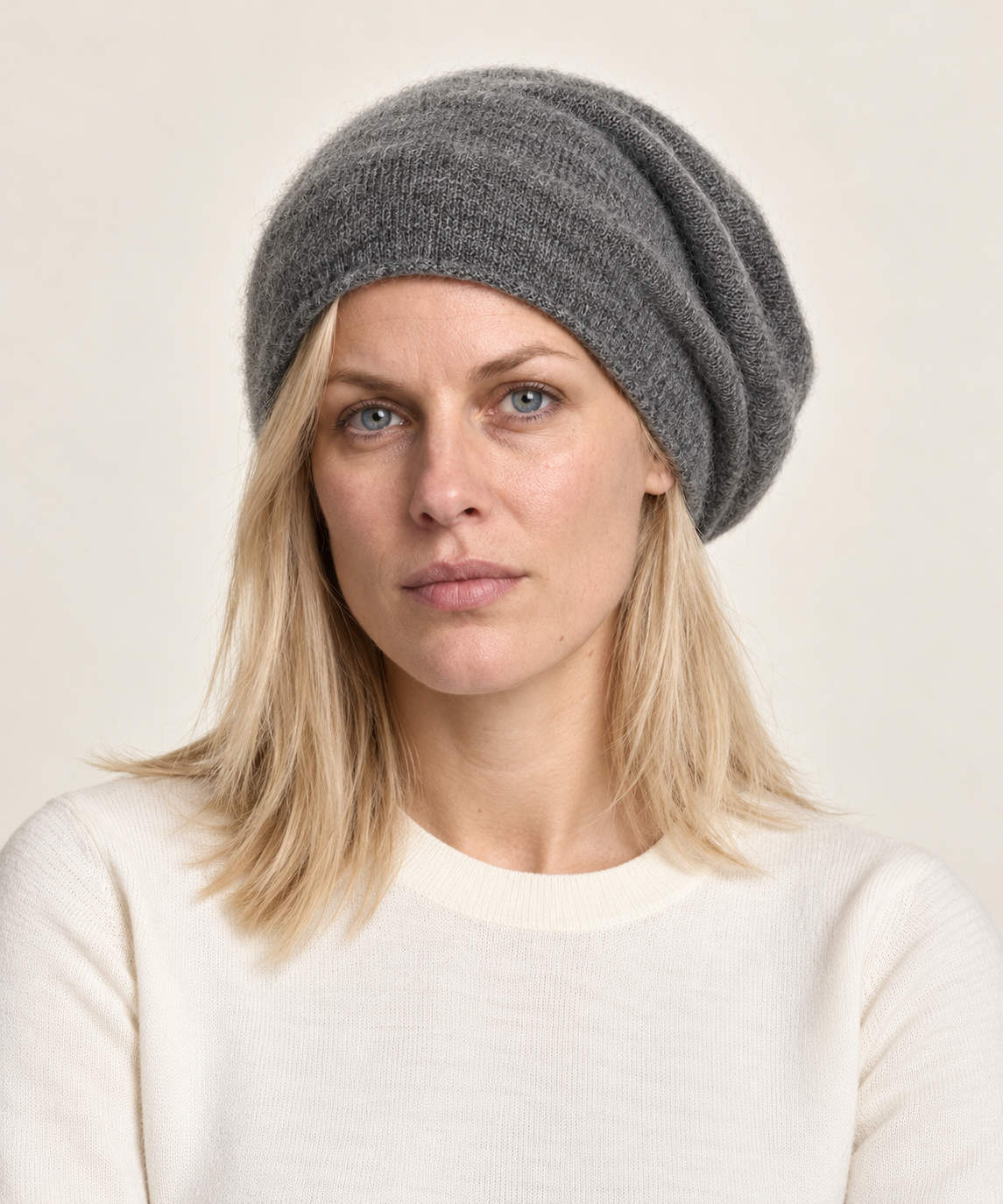 Antje | Slouchy Brushed-Knit Beanie