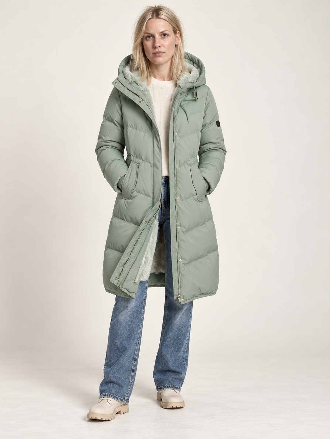 Gwen | Hooded Plush-Lined Quilted Longline Puffer Coat