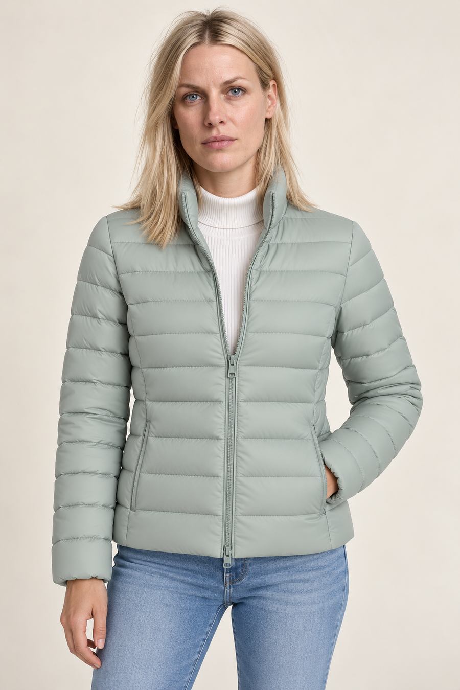 Kirsi | Stand-Collar Channel-Quilted Zip-Up Puffer Jacket