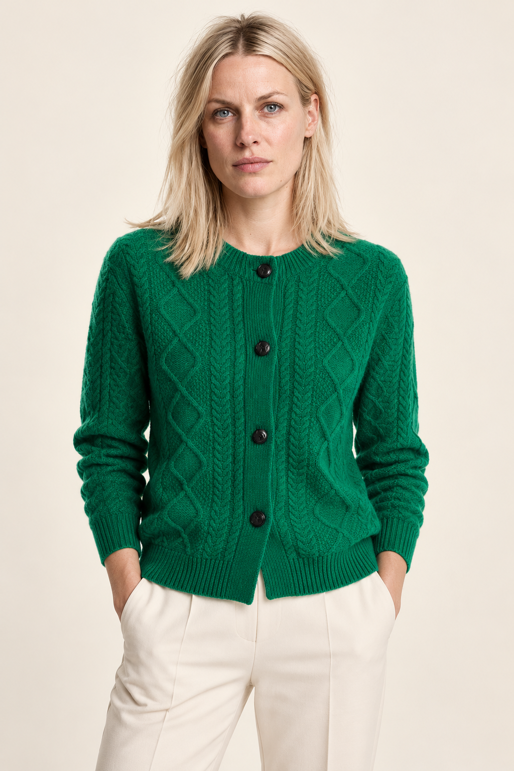 Felicity | Cable-Knit Button Cardigan