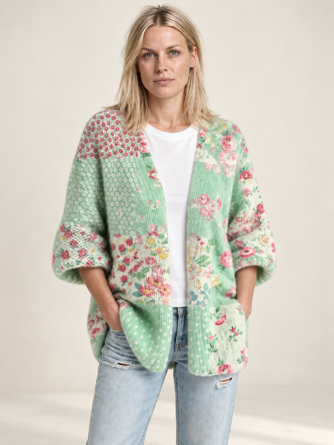Gwendolen | Floral Patchwork Boho Cardigan