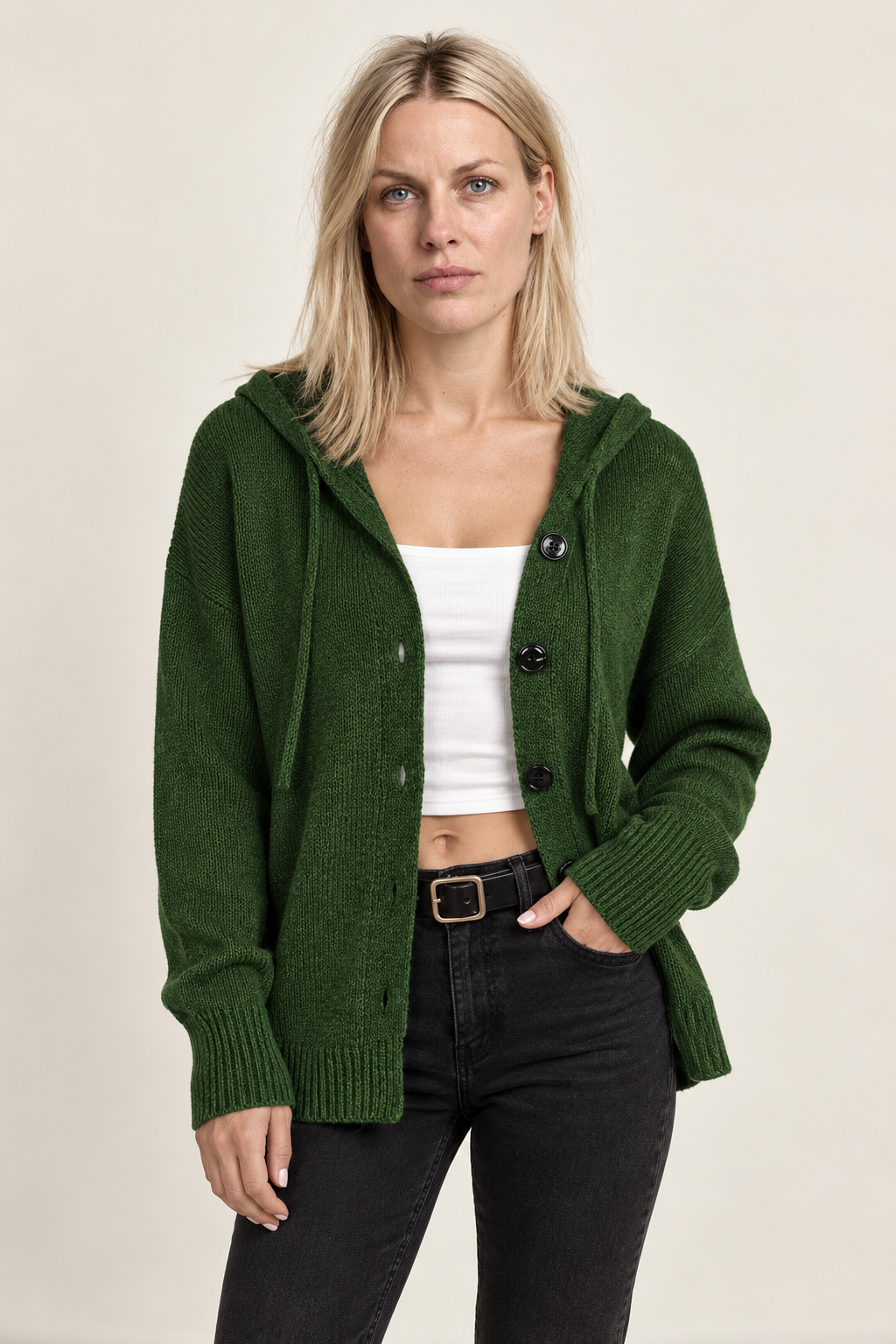 Hyacinth | Hooded Button-Down Cardigan
