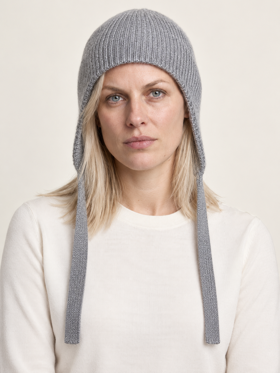Ariadne | Ribbed Knit Tie-Up Earflap Hat