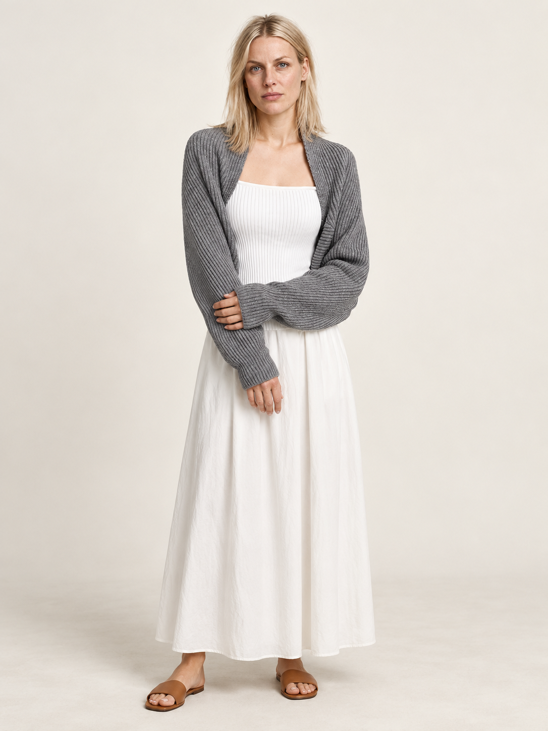 Eugenie | Ribbed Bolero Shrug Cardigan