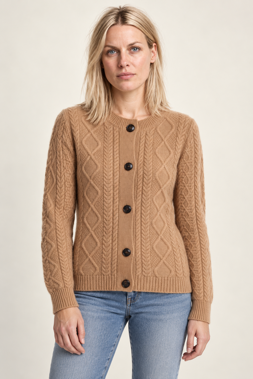 Felicity | Cable-Knit Button Cardigan