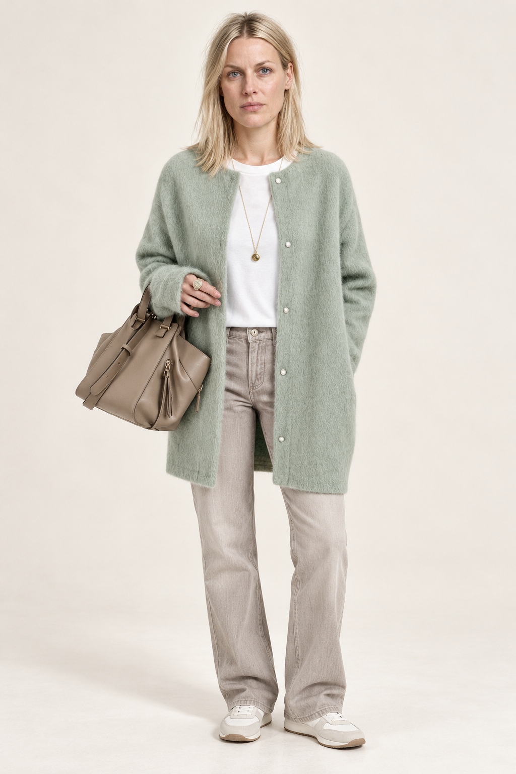 Liesel | Brushed Collarless Longline Cardigan
