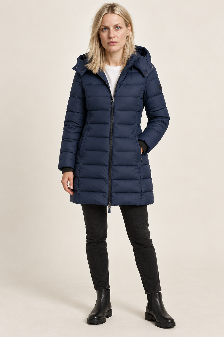 Kalina | Hooded Channel-Quilted Mid-Thigh Puffer Jacket
