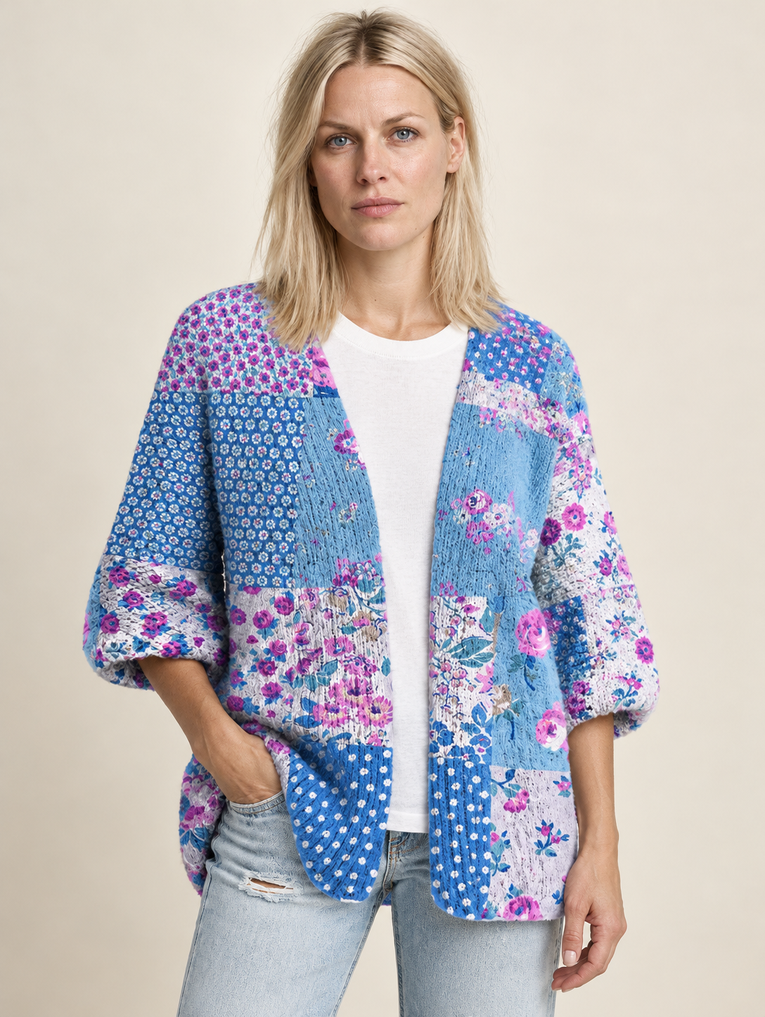 Gwendolen | Floral Patchwork Boho Cardigan