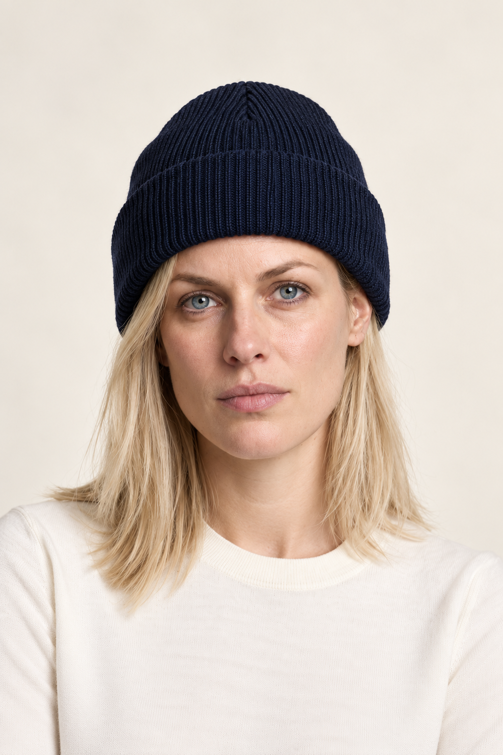 Axelle | Ribbed Fold-Over Cuff Beanie
