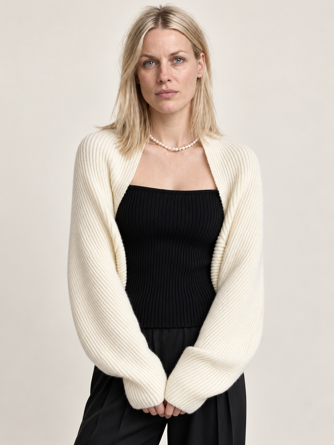 Eugenie | Ribbed Bolero Shrug Cardigan