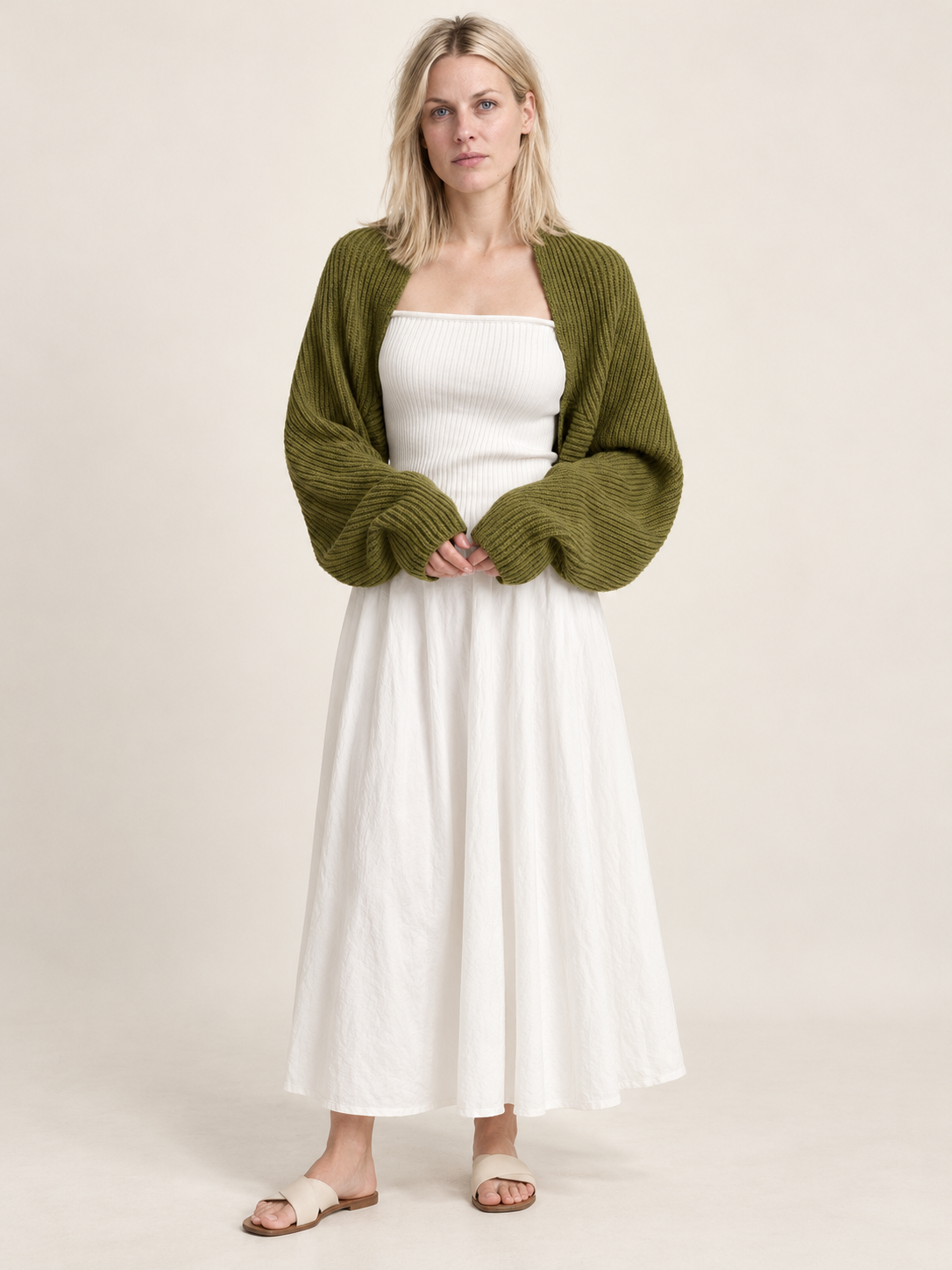 Eugenie | Ribbed Bolero Shrug Cardigan