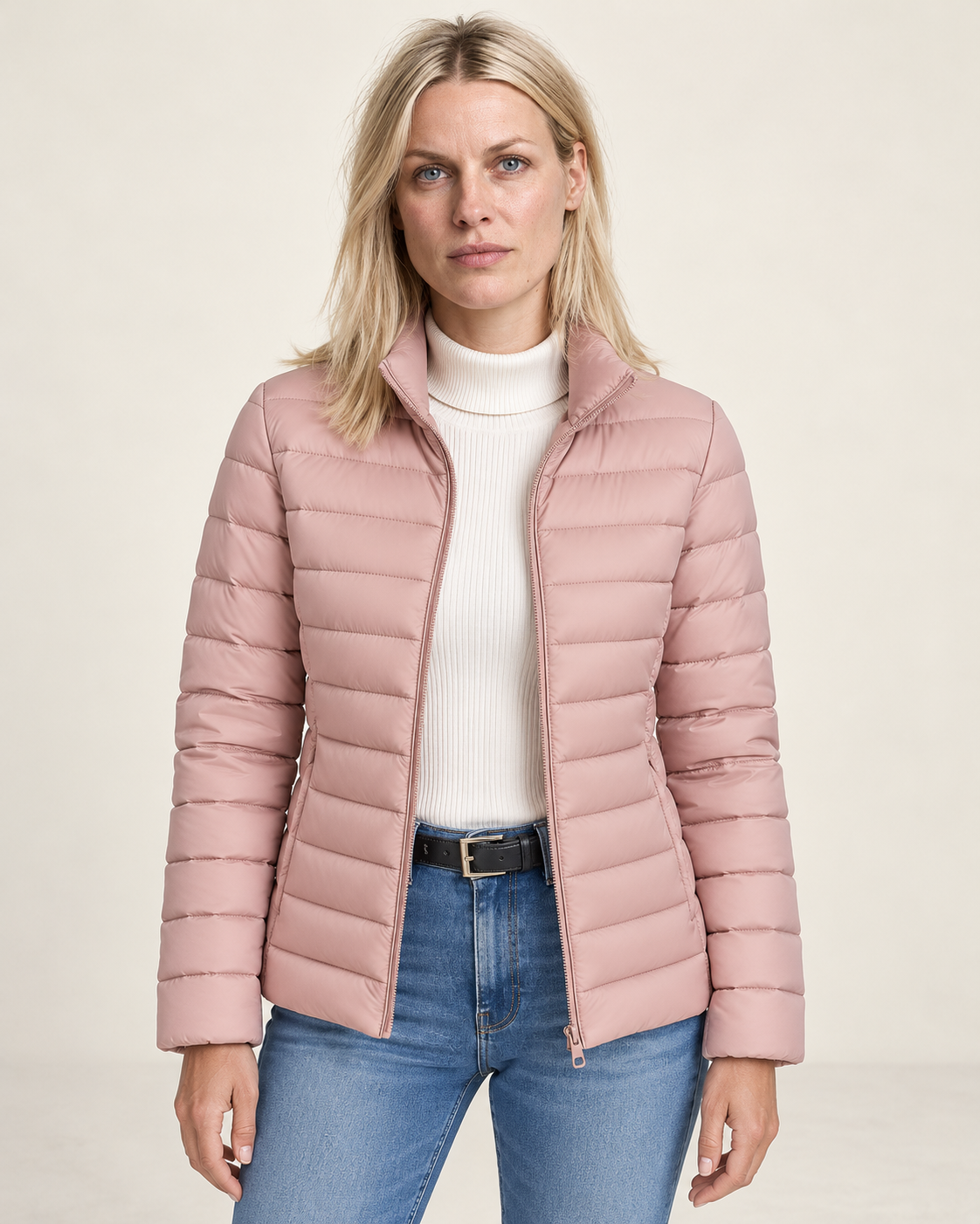 Kirsi | Stand-Collar Channel-Quilted Zip-Up Puffer Jacket