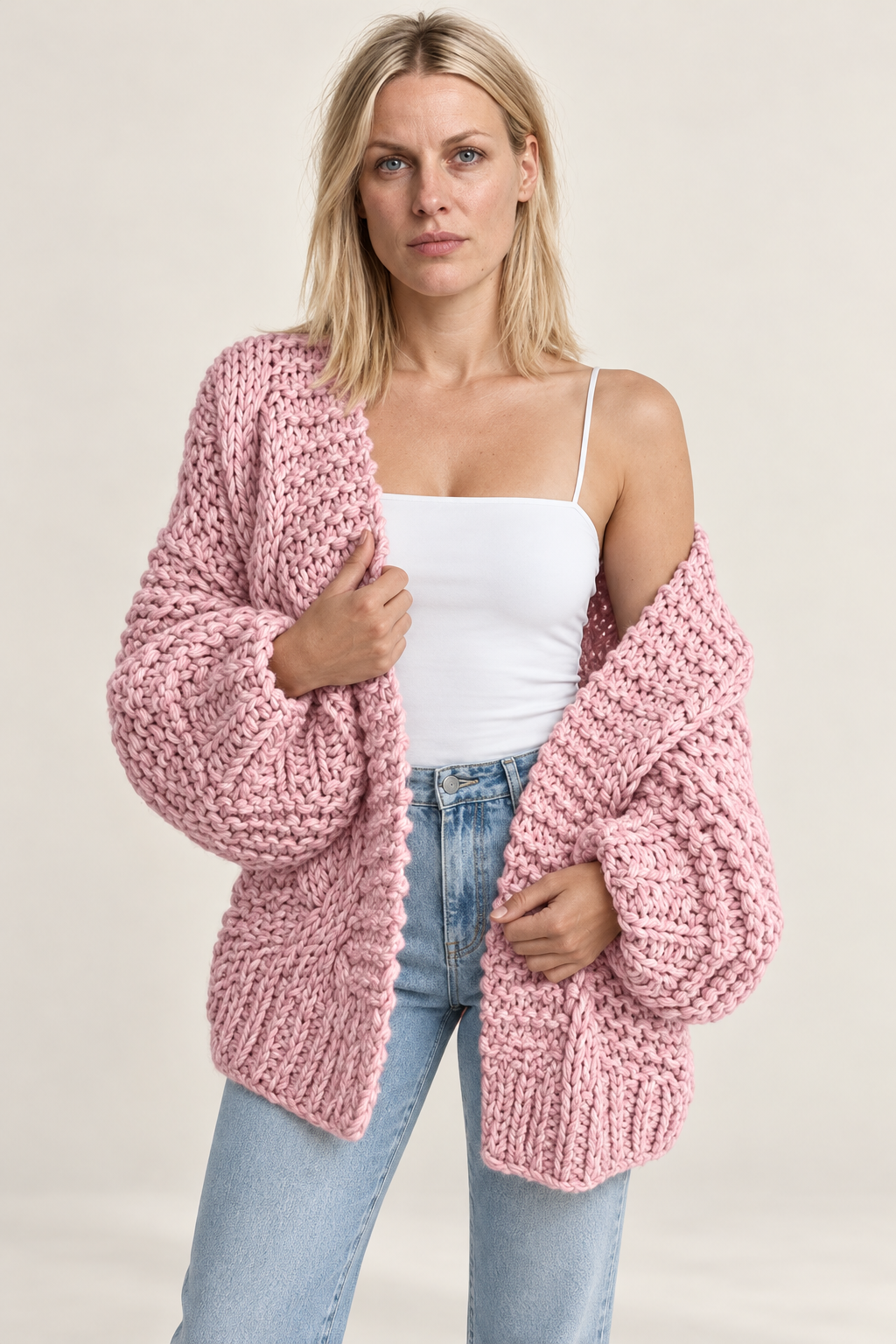 Yvanderliah | Chunky Open-Front Cardigan