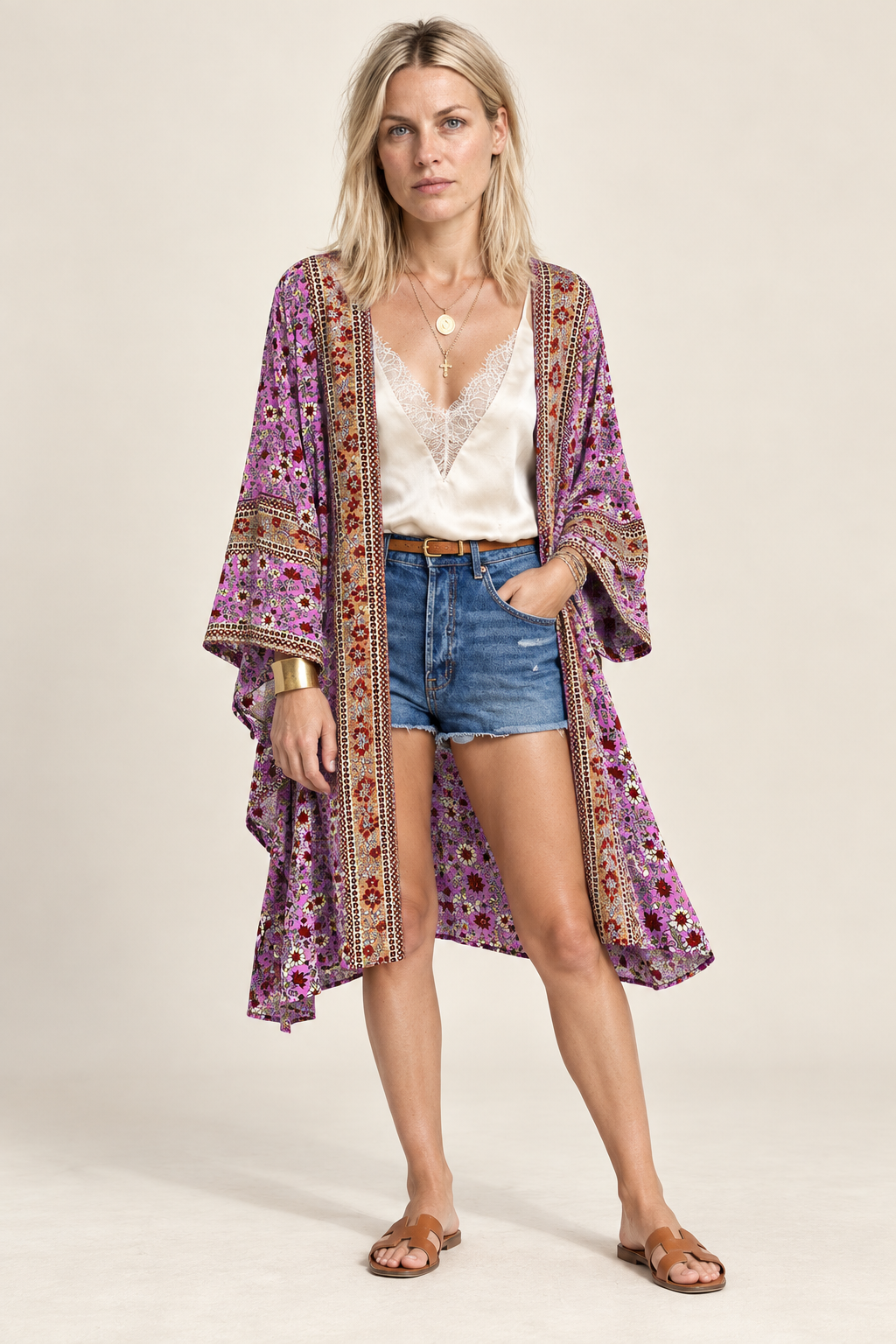 Junia | Boho Floral Kimono Cardigan