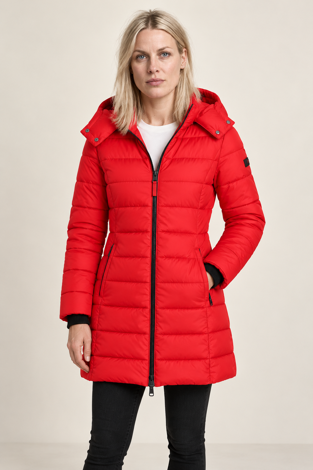 Kalina | Hooded Channel-Quilted Mid-Thigh Puffer Jacket