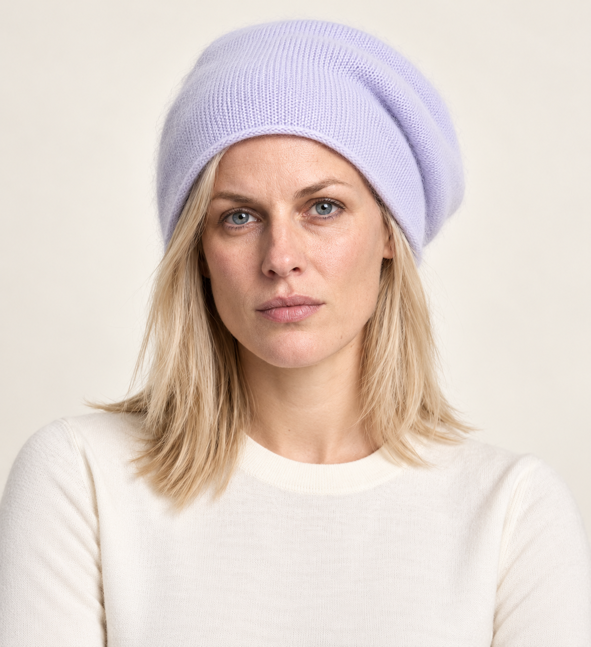 Antje | Slouchy Brushed-Knit Beanie