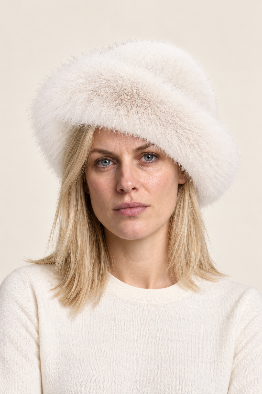 Almira | Plush Faux Fur Rolled-Brim Hat