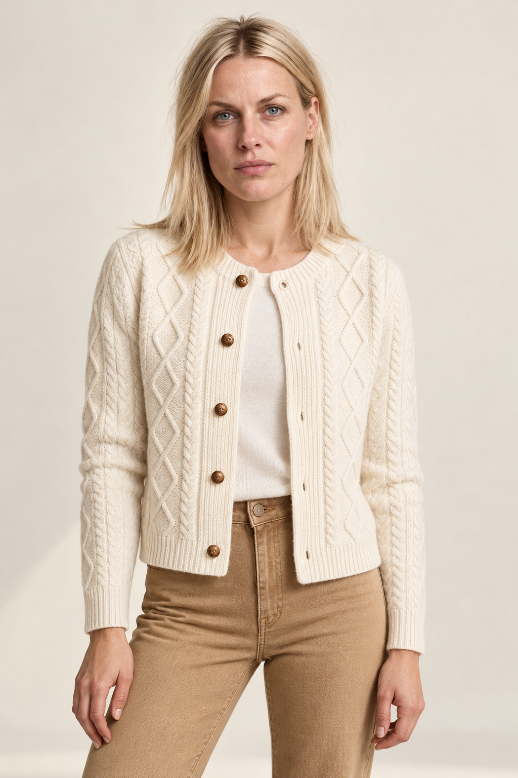 Letitia | Cable-Knit Button Cardigan
