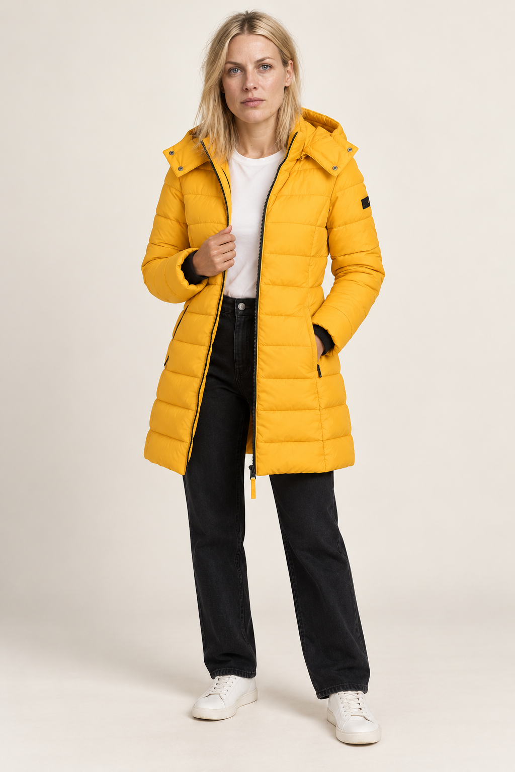 Kalina | Hooded Channel-Quilted Mid-Thigh Puffer Jacket