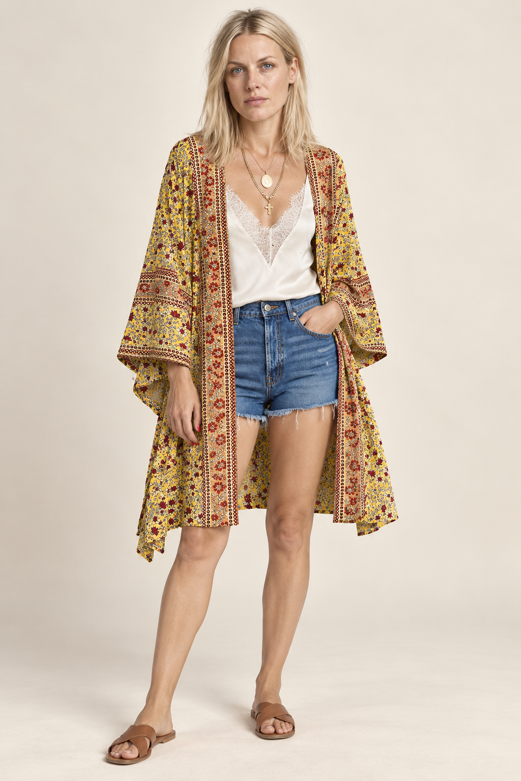 Junia | Boho Floral Kimono Cardigan