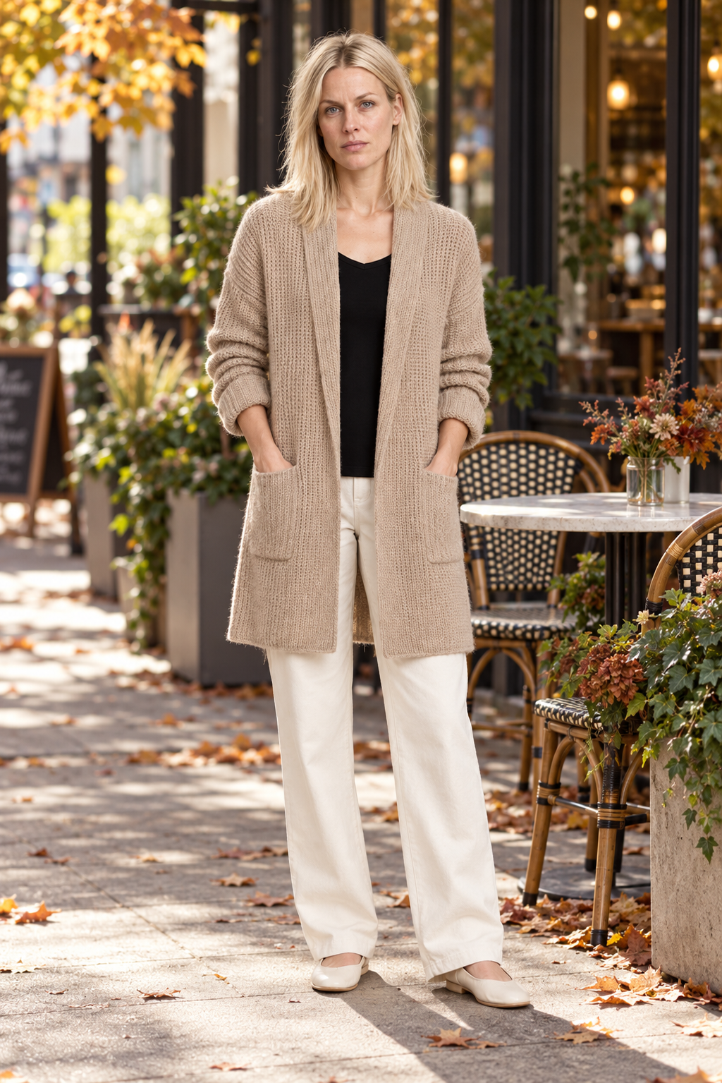 Frieda | Waffle-Knit Longline Cardigan Coat