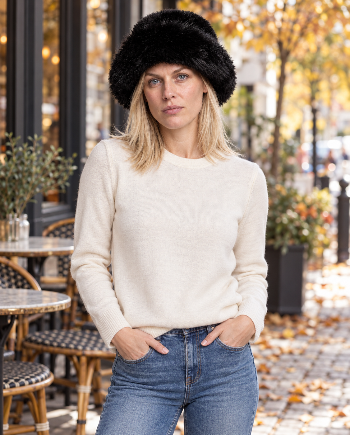 Anja | Deep-Crown Plush Faux Fur Hat