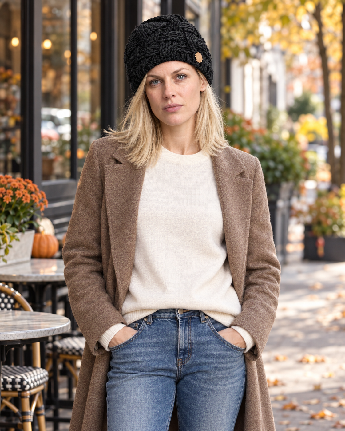Antonella | Chunky Woven Cable-Knit Beanie