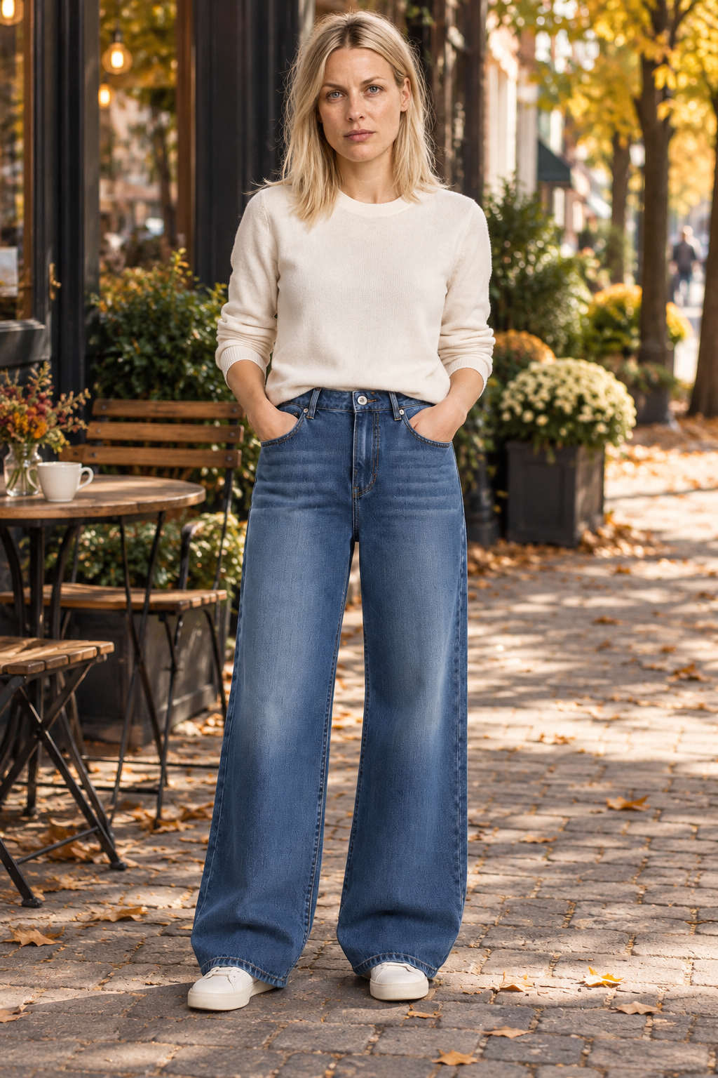 Birte | Fleece-Lined Wide-Leg Jeans