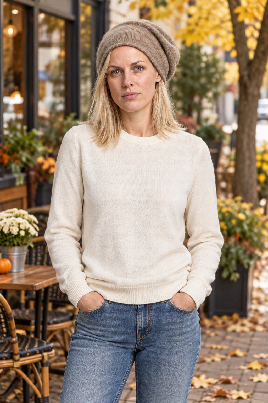 Antje | Slouchy Brushed-Knit Beanie